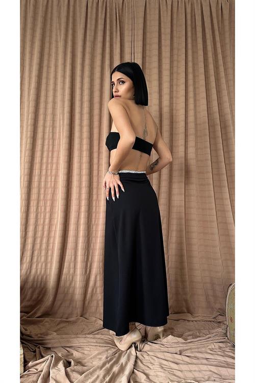 Wholesale Black Elastic Waist Skirt