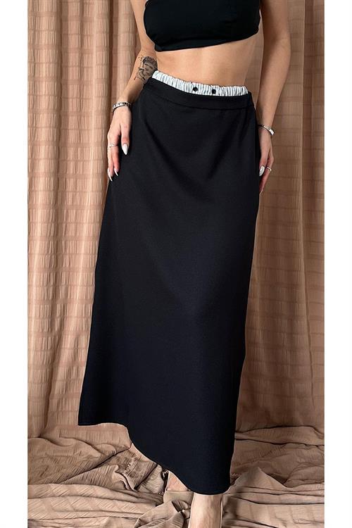 Wholesale Black Elastic Waist Skirt