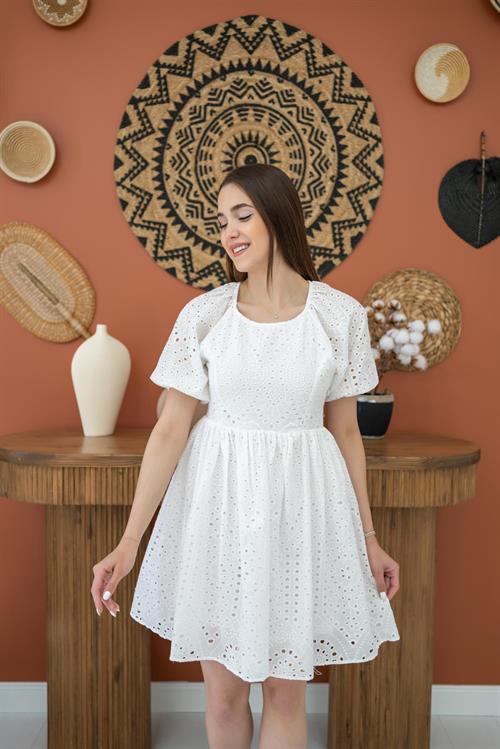 Toptan Beyaz Fisto Elbise