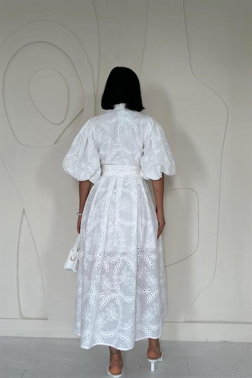 Wholesale White Pleated Dress