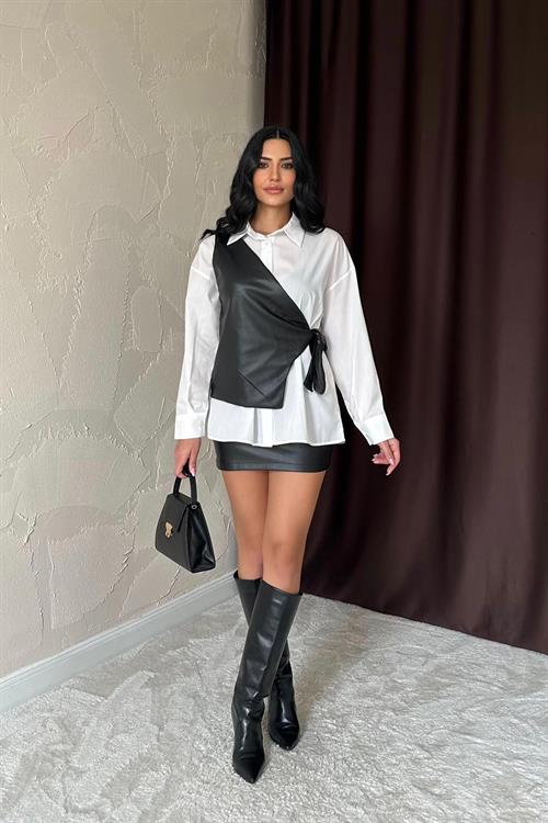 Wholesale White Vest-Look Shirt