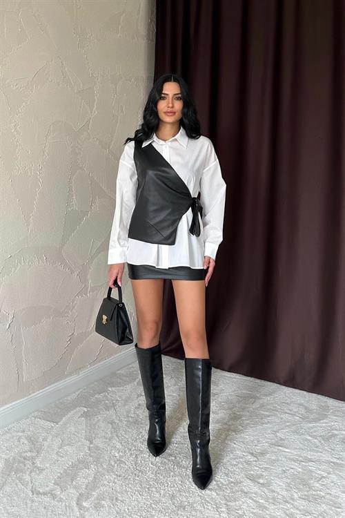 Wholesale White Vest-Look Shirt