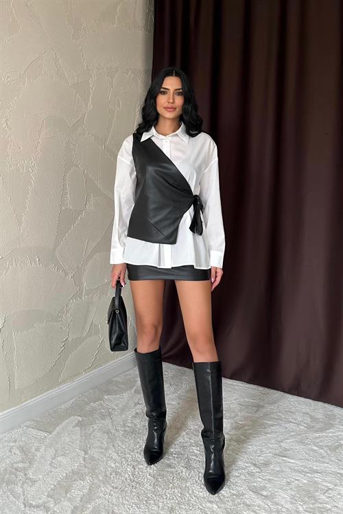 Wholesale White Vest-Look Shirt