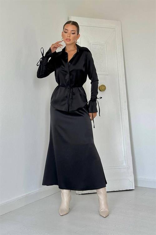 Wholesale Black Shirt and Skirt Suit