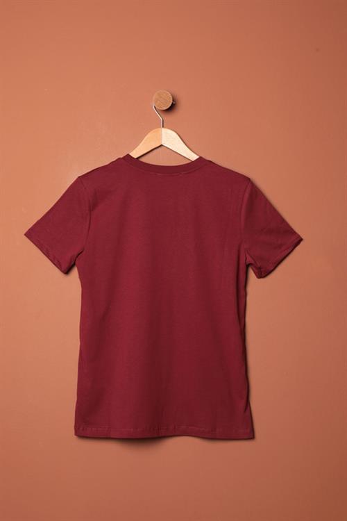 Bow Printed T-Shirt-Burgundy