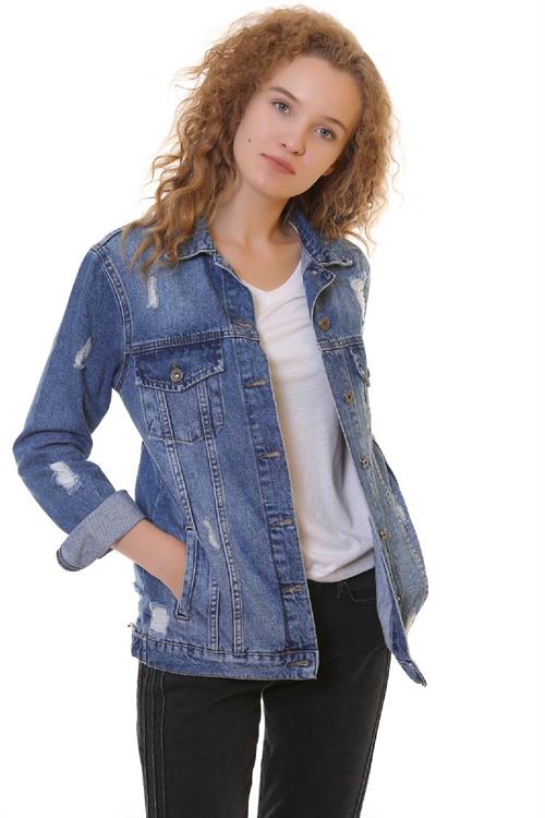 Boyfriend Denim Jacket 655 (Mixed) Dark Blue Denim (S-XL-6)