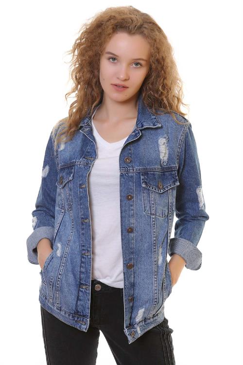 Boyfriend Denim Jacket 655 (Mixed) Dark Blue Denim (S-XL-6)