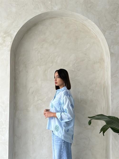 Embroidery Wholesale Shirt - Blue