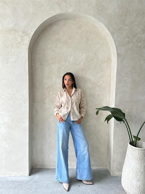 Embroidered Wholesale Shirt - Stone