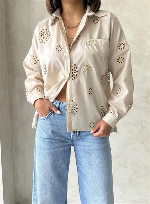 Embroidered Wholesale Shirt - Stone