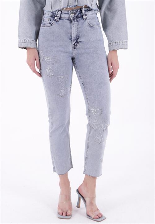 Çaprazlı Mom Fit Kot Pantolon 7054-08-(26-31)