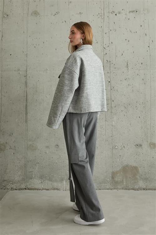 Wholesale Cachet Jacket with Pocket Flap - Grey