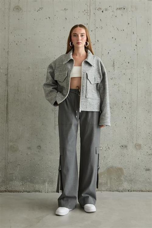 Wholesale Cachet Jacket with Pocket Flap - Grey