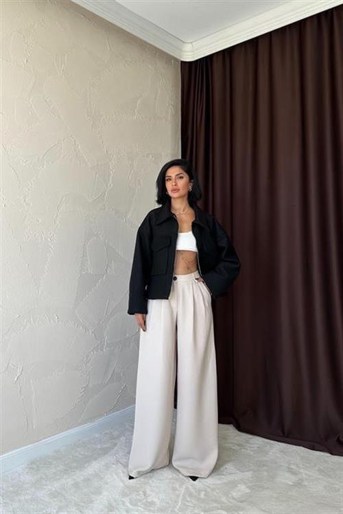 Wholesale Cachet Jacket with Pocket Flap - Black