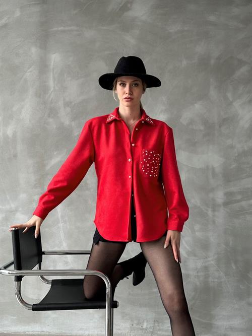 Wholesale Shirt with Pockets - Red