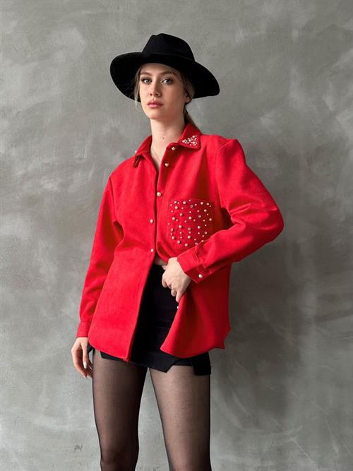 Wholesale Shirt with Pockets - Red