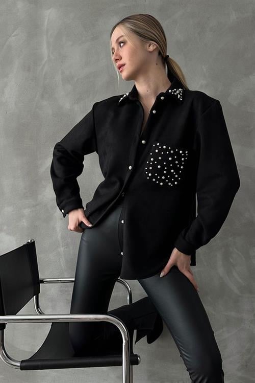 Wholesale Shirt with Pocket - Black