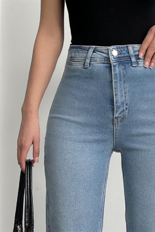 Cep Detaylı Palazzo Kot Pantolon 7073-15-(26-31)