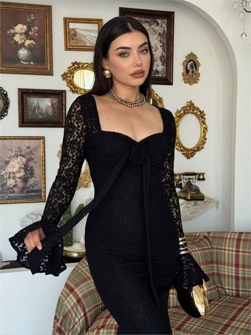 Cesam Rose-Detail Dress
