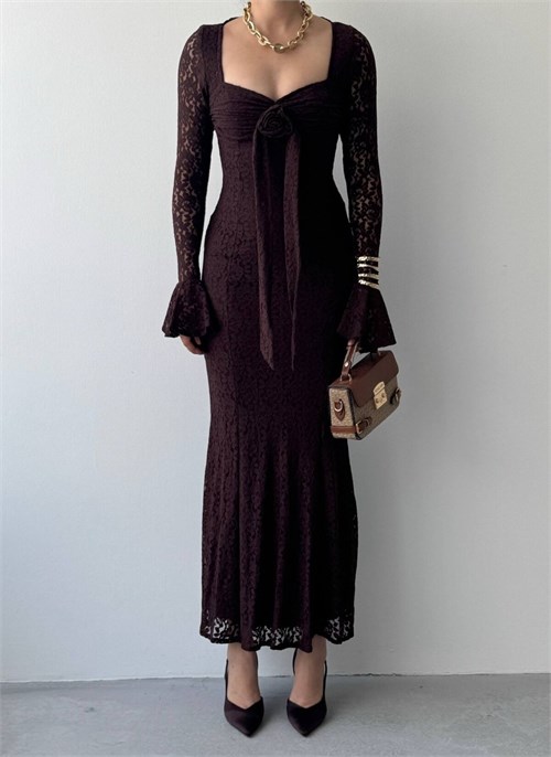 Cesam Rose-Detail Dress