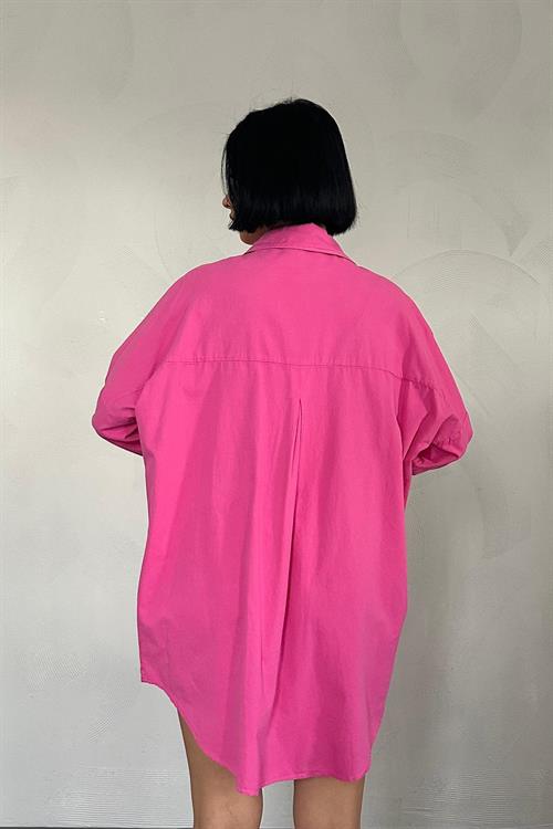 Wholesale Fuchsia Snap-Up Shirt with Double Flap Pockets