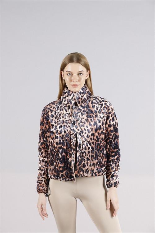 Snap Fastener Judge Collar Wholesale Coat - Leopard