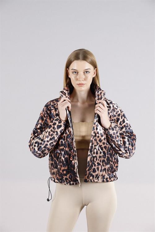 Snap Fastener Judge Collar Wholesale Coat - Leopard