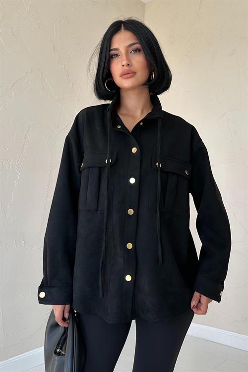 Wholesale Black Suede Shirt with Studs