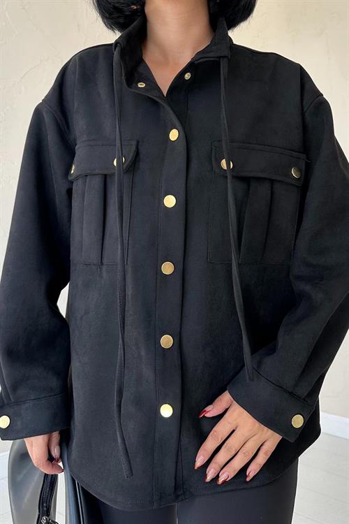 Wholesale Black Suede Shirt with Studs