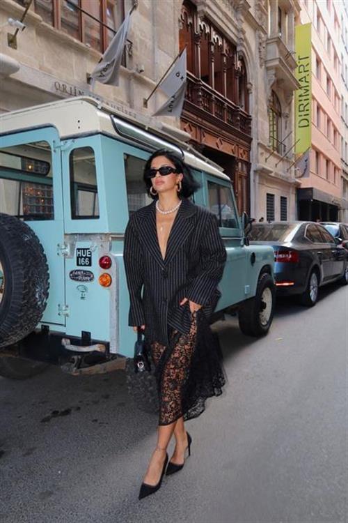 Wholesale Striped Oversized Jacket - Black