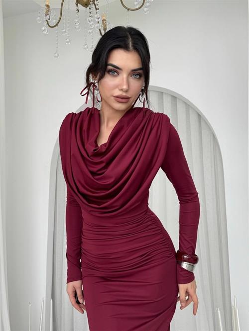 Crimson Drape Dress