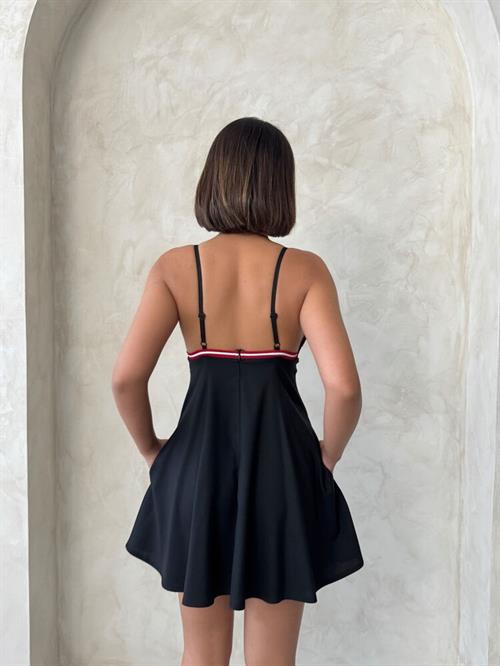 D 2793 ASKILLI ELBİSE - SİYAH