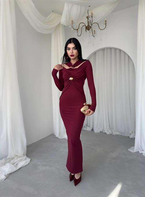 Dande Brooch Detailed Dress