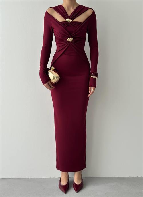 Dande Brooch Detailed Dress