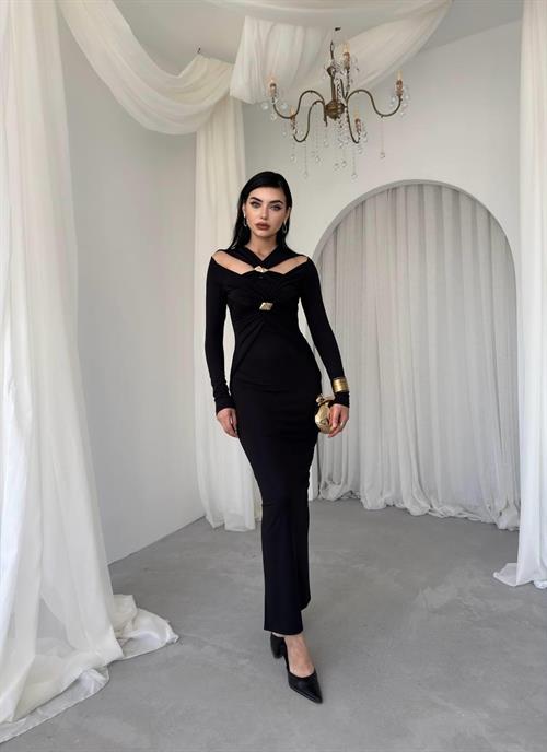 Dande Brooch Detailed Dress