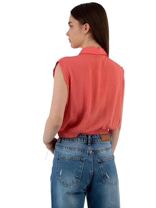 Lace Textured Sleeveless Shirt - Summer Elegance