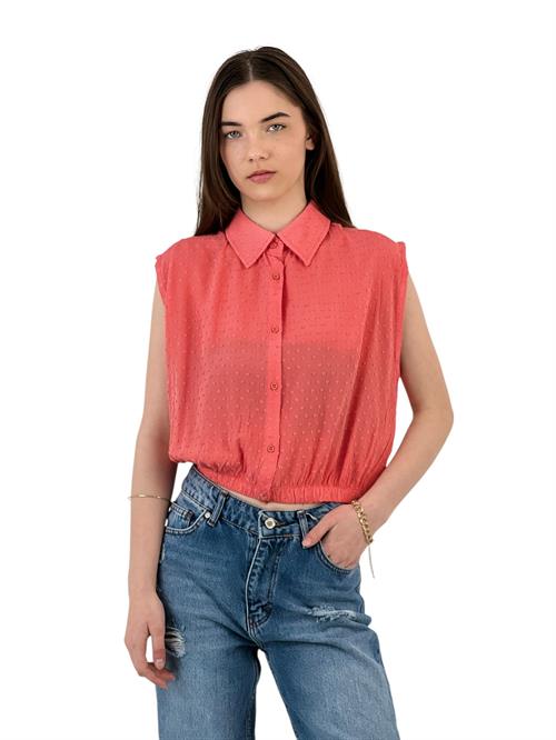 Lace Textured Sleeveless Shirt - Summer Elegance