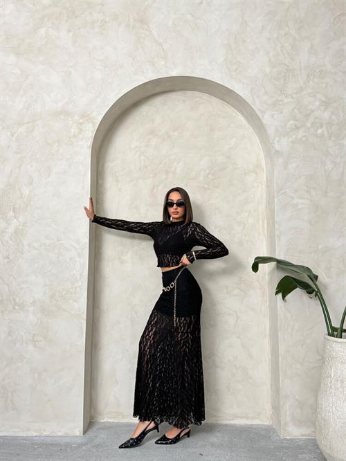 Lace Wholesale Evening Dress Skirt- Black