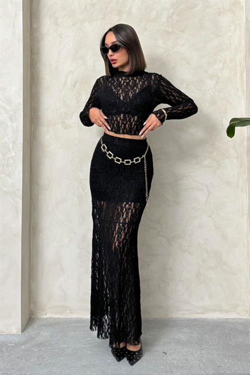 Lace Wholesale Evening Dress Skirt- Black