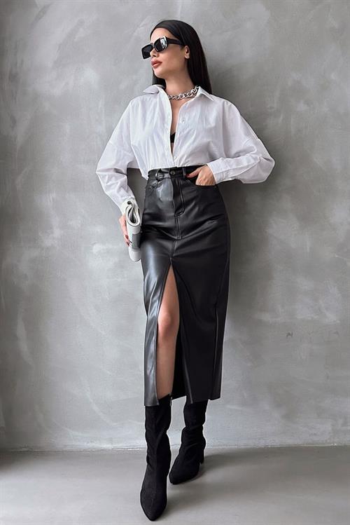 Leather Wholesale Skirt - Black
