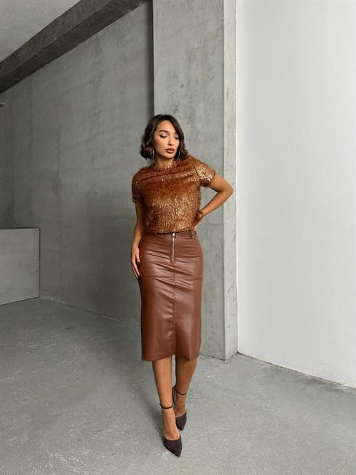 Leather Wholesale Skirt - Taba