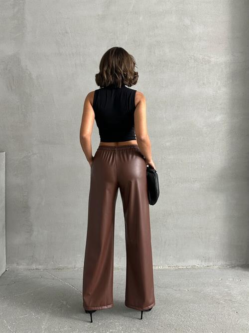 Leather Wholesale Pants - Coffee