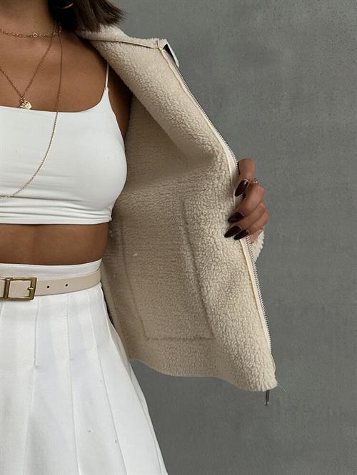 Patterned Plush Wholesale Coat - Leopard D1