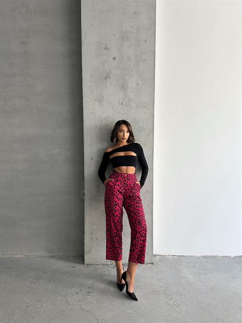 Patterned Wholesale Pants - Fujya Black