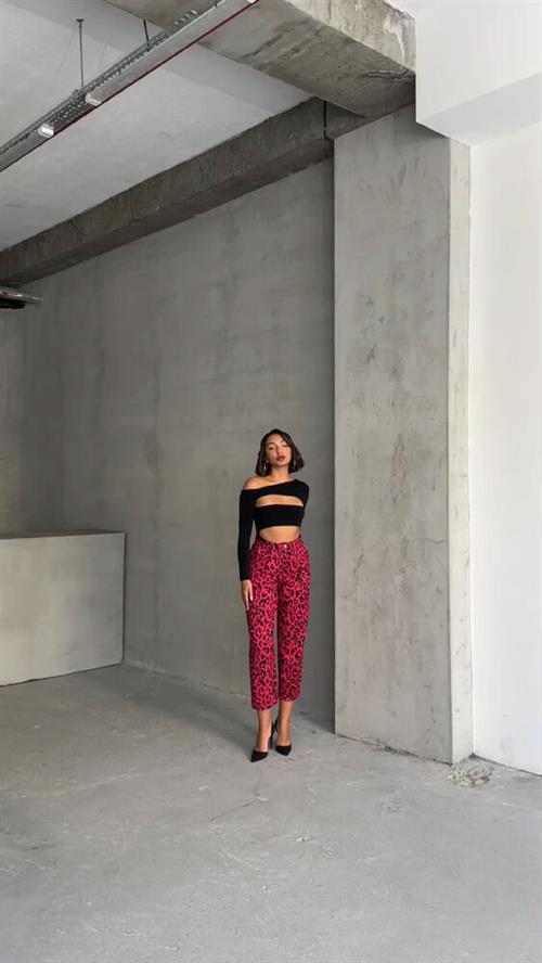 Patterned Wholesale Pants - Fujya Black