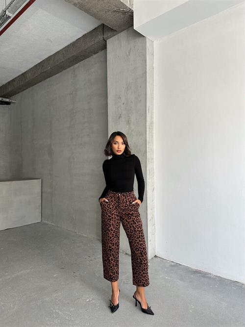 Patterned Wholesale Pants - Coffee Black