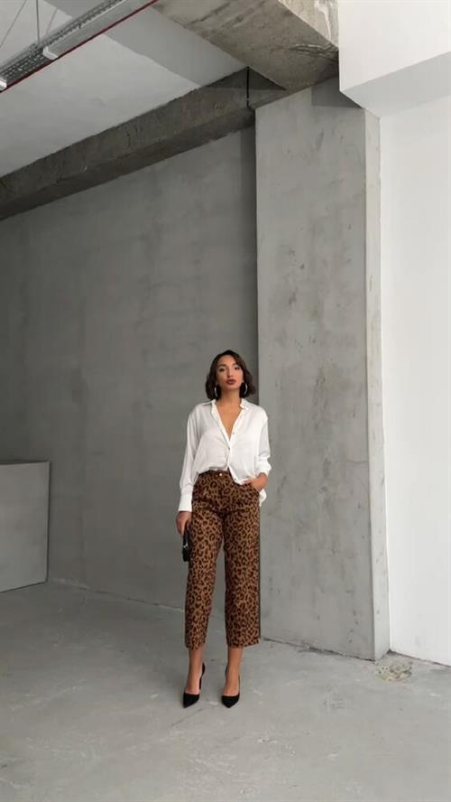 Patterned Wholesale Pants - Kamel Coffee