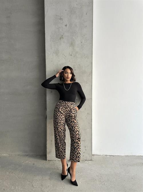 Patterned Wholesale Pants - Mink Black