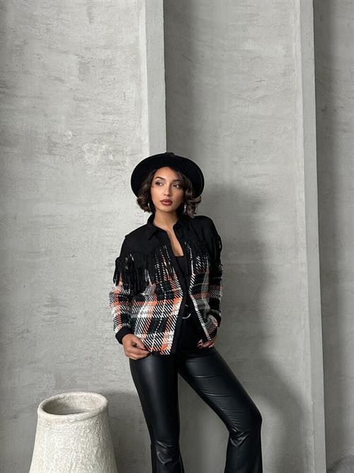 Detailed Wholesale Shirt - Orange Striped