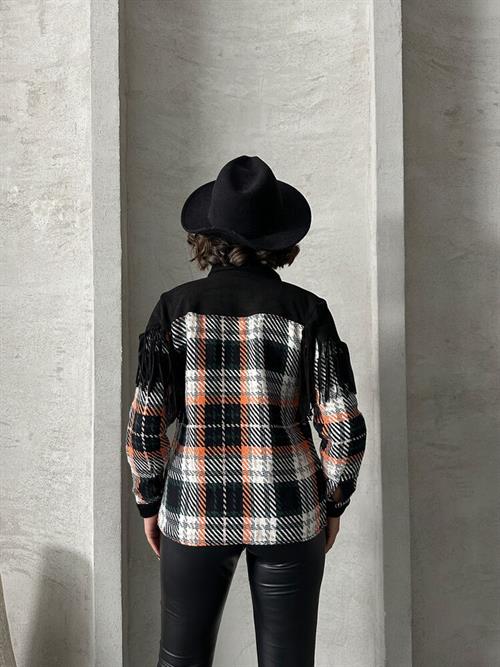 Detailed Wholesale Shirt - Orange Striped